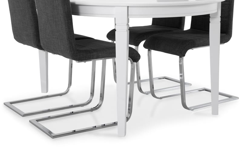 Läckö Spisebord med 4 stk Cibus Stole - Grå - Spisebordssæt