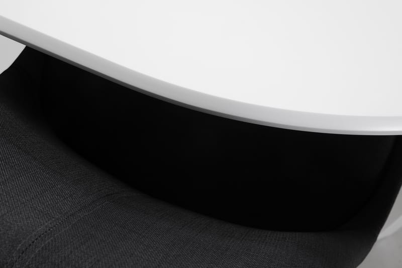 Läckö Spisebord med 4 stk Forum Stole - Hvid/Mørkegrå - Spisebordssæt