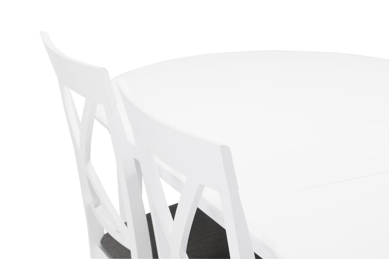 Läckö Spisebord med 4 stk Hartford Stole - Hvid - Spisebordssæt