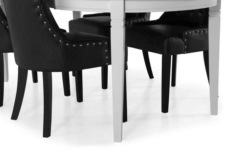 Läckö Spisebord med 4 stk Tuva Stole - Sort - Spisebordssæt