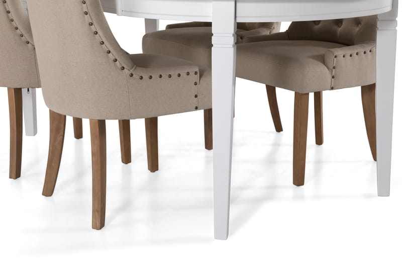 Läckö Spisebord med 4 stk Viktoria Stole - Beige - Møbler - Borde - Spisebordssæt