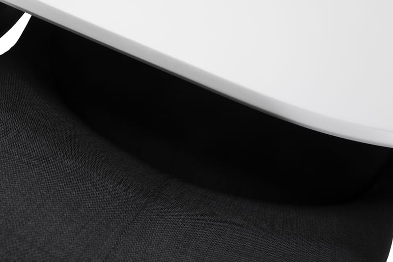 Läckö Spisebord med 6 stk Forum Stole - Hvid/Mørkegrå - Spisebordssæt