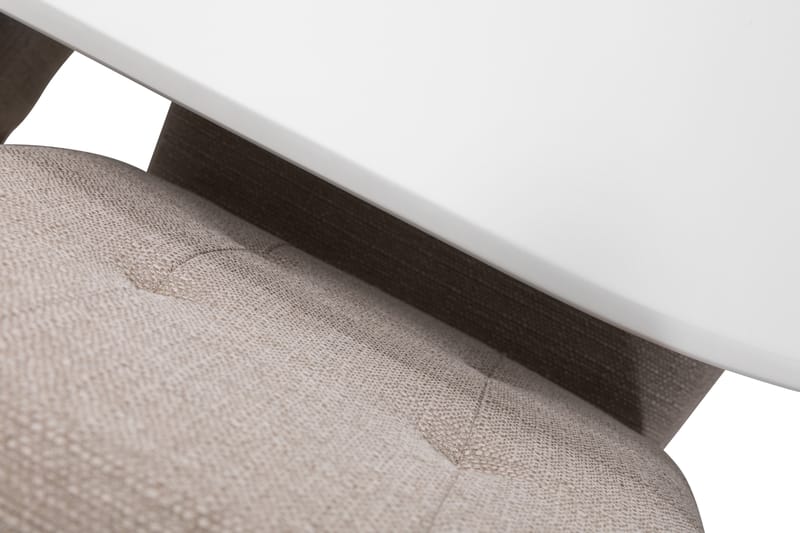 Läckö Spisebord med 6 stk Viktor Stole - Hvid/Beige/Eg - Møbler - Borde - Spisebordssæt