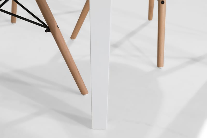 Läckö Spisebordssæt 200 cm med 6 Kairo Stole - Hvid/Hvid/Eg - Spisebordssæt