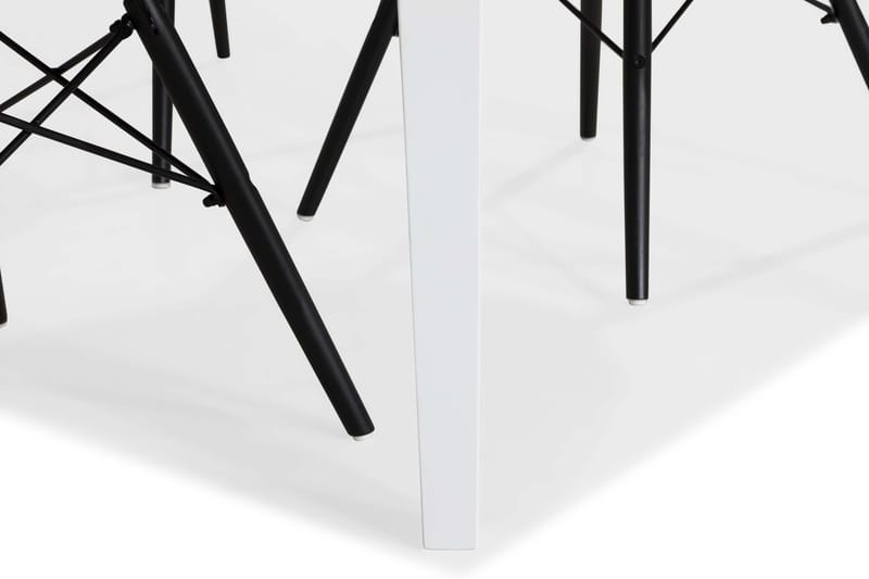 Läckö Spisebordssæt 200 cm med 6 Kairo Stole - Hvid/Vintage Brun/Eg - Spisebordssæt