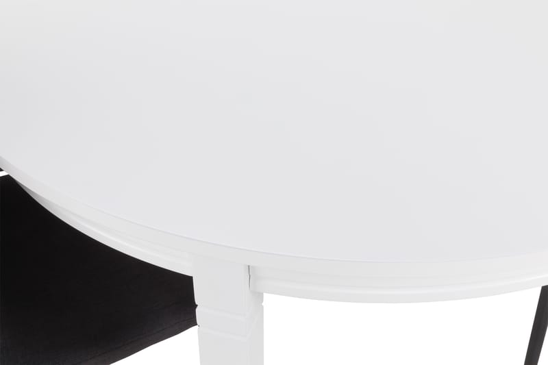 Läckö Spisebordssæt med 4 Nibe Stole - Hvid/Sort - Spisebordssæt
