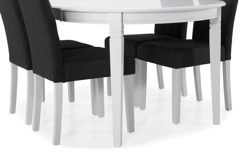 Läckö Spisebordssæt med 4 stk Viktor Stole - Hvid/Mørkegrå - Spisebordssæt