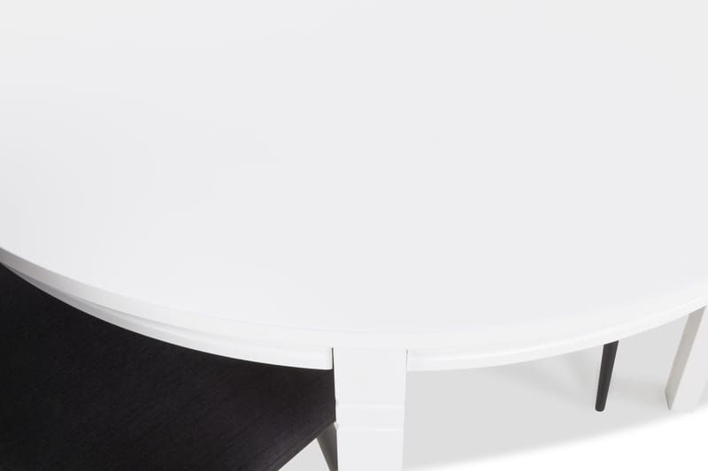 Läckö Spisebordssæt med 6 Nibe Stole - Hvid/Sort - Spisebordssæt