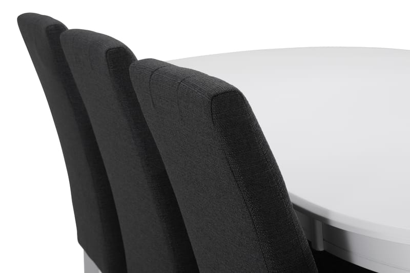 Läckö Spisebordssæt med 6 stk Viktor Stole - Mørkegrå/Hvid - Spisebordssæt