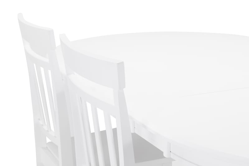 Läckö Udvideligt Spisebord 150 cm Oval - Hvid - Spisebordssæt
