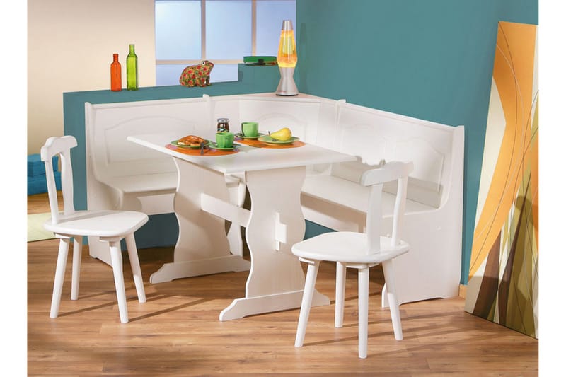 Leksand Spisebordssæt - Hvid - Spisebordssæt
