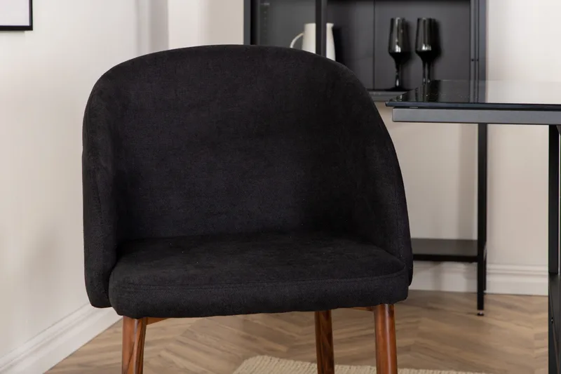 Spisebordssæt Leria 200 cm inkl. 6 Kullersbro stole - Glas/Sort/Brun - Møbler - Borde - Spisebordssæt