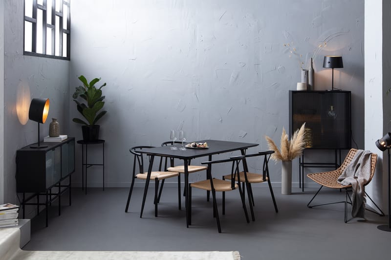 Lilo Spisebord 140 cm med 4 Elysia Spisebordsstole Stål - Møbler - Borde - Spisebordssæt