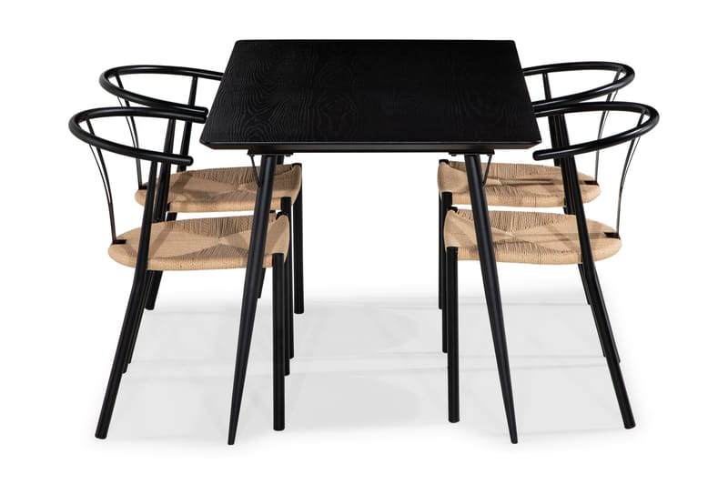 Lilo Spisebord 140 cm med 4 Elysia Spisebordsstole Stål - Møbler - Borde - Spisebordssæt