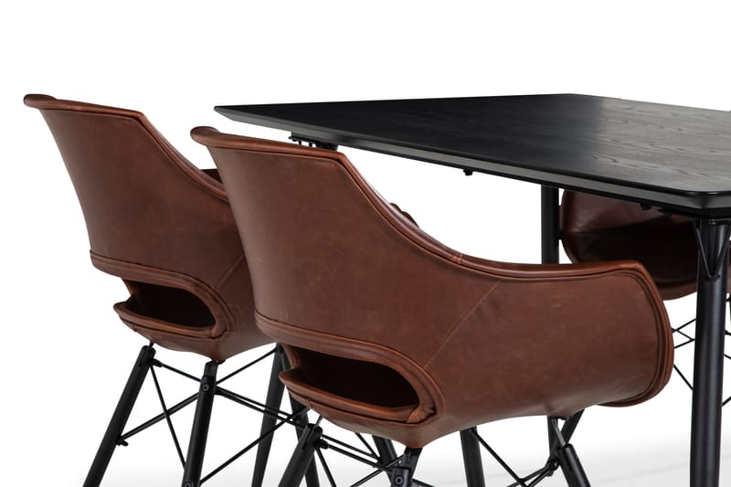 Lilo Spisebord 140 cm med 4 Kairo Spisebordsstole - Spisebordssæt