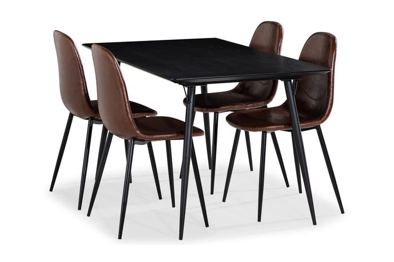 Lilo Spisebord 140 cm med 4 Nibe Spisebordsstole - Spisebordssæt