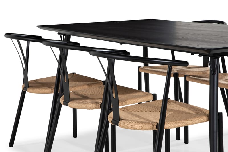 Lilo Spisebord 180 cm med 6 Elysia Spisebordsstole Stål - Spisebordssæt