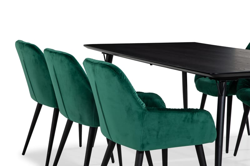 Lilo Spisebord 180 cm med 6 Giovanni Spisebordsstole Velour - Spisebordssæt