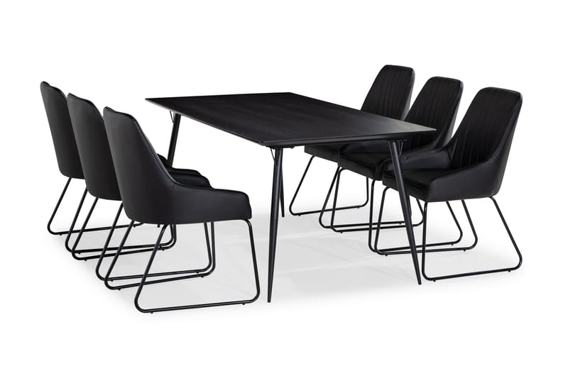 Lilo Spisebord 180 cm med 6 Mino Spisebordsstole - Spisebordssæt