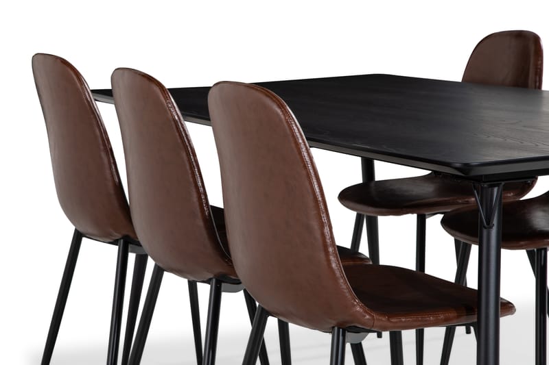 Lilo Spisebord 180 cm med 6 Nibe Spisebordsstole - Spisebordssæt