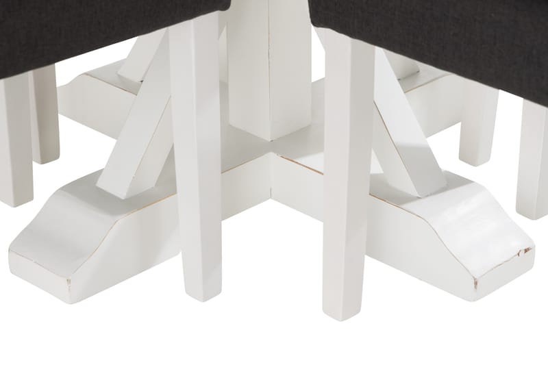 Lyon Spisebord 120 cm Rund med 4 Stormon Spisebordsstol - Brun/Hvid - Spisebordssæt