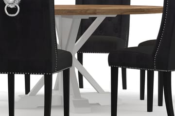 Lyon Spisebord 150 cm Rundt med 6st Jospeh Spisebordsstole - Natur/Hvid - Møbler - Borde - Spisebordssæt