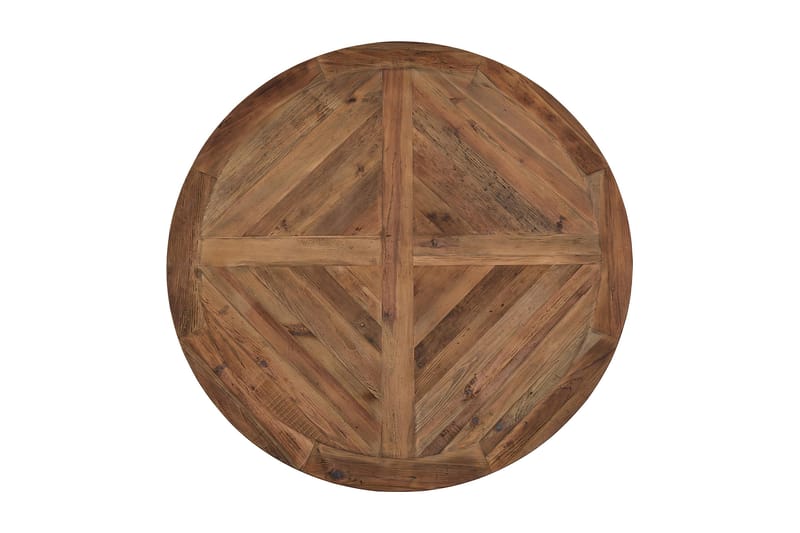 Lyon Spisebordssæt Ø150 cm Rund med 4 stk Tuva Stole - Vintage Elmetræ/Brun - Møbler - Borde - Spisebordssæt