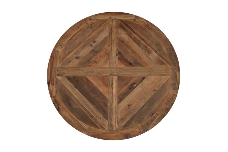 Lyon Spisebordssæt Ø150 cm Rund med 4 stk Tuva Stole - Vintage Elmetræ/Brun - Møbler - Borde - Spisebordssæt