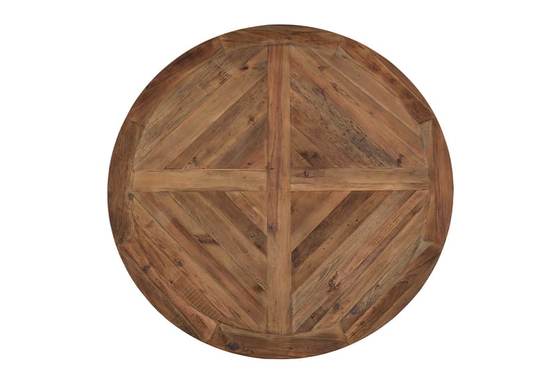 Lyon Spisebordssæt Ø150 cm Rund med 4 stk Tuva Stole - Vintage Natur/Hvid/Brun - Møbler - Borde - Spisebordssæt