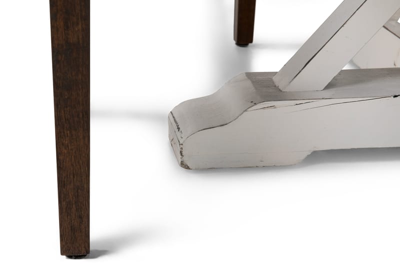 Lyon Spisebordssæt Ø150 cm Rund med 4 stk Tuva Stole - Vintage Natur/Hvid/Brun - Møbler - Borde - Spisebordssæt