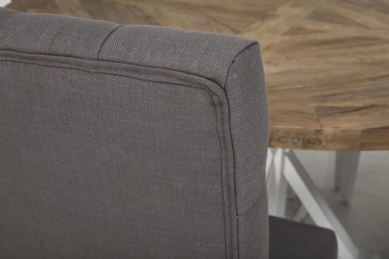 Lyon Spisebordssæt Ø150 cm Rund med 6 stk Jenny Stole - Vintage Natur/Hvid/Grå - Møbler - Borde - Spisebordssæt