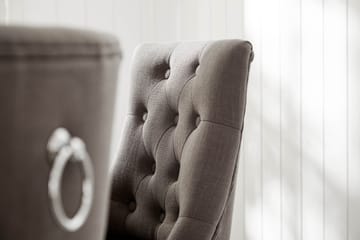 Lyon Spisebordssæt Ø150 cm Rund med 6 stk Viktoria Stole - Vintage Elmetræ/Grå/Hvid - Møbler - Borde - Spisebordssæt