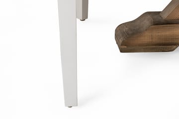 Lyon Spisebordssæt Ø150 cm Rund med 6 stk Viktoria Stole - Vintage Elmetræ/Grå/Hvid - Møbler - Borde - Spisebordssæt