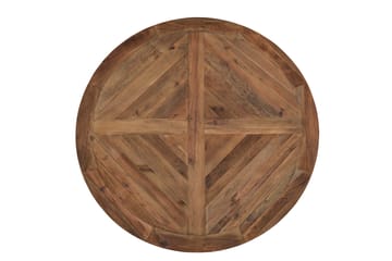 Lyon Spisebordssæt Ø150 cm Rund med 6 stk Viktoria Stole - Vintage Elmetræ/Grå/Hvid - Møbler - Borde - Spisebordssæt