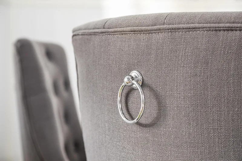 Lyon Spisebordssæt Ø150 cm Rund med 6 stk Viktoria Stole - Vintage Natur/Hvid/Grå - Møbler - Borde - Spisebordssæt