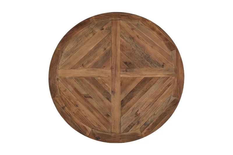 Lyon Spisebordssæt Ø150 cm Rund med 6 stk Viktoria Stole - Vintage Natur/Hvid/Grå - Møbler - Borde - Spisebordssæt