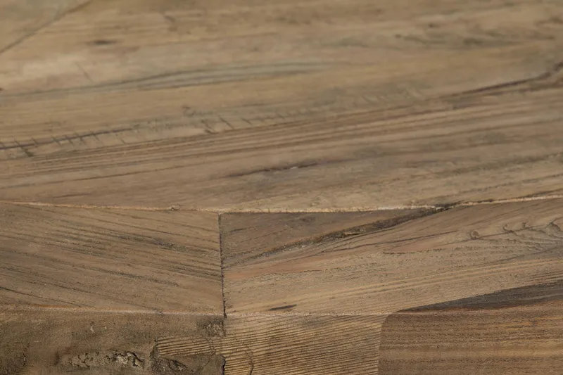 Lyon Spisebordssæt Ø150 cm Rund med 6 stk Viktoria Stole - Vintage Natur/Hvid/Grå - Møbler - Borde - Spisebordssæt