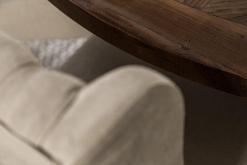 Lyon Spisebordssæt 150 cm Rund med 6 Irma Stole - Vintage Elm/Beige - Møbler - Borde - Spisebordssæt
