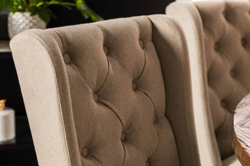 Lyon Spisebordssæt 150 cm Rund med 6 Irma Stole - Vintage Elm/Beige - Møbler - Borde - Spisebordssæt