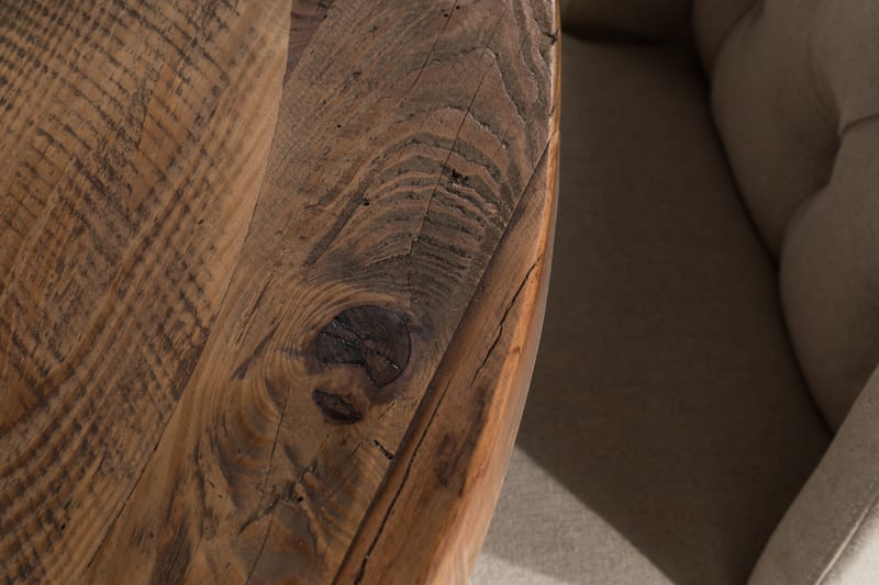Lyon Spisebordssæt 150 cm Rund med 6 Irma Stole - Vintage Elm/Beige - Møbler - Borde - Spisebordssæt