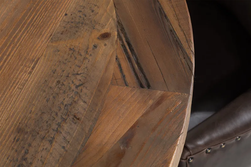 Lyon Spisebordssæt Rund med 4 st Tuva Lænestol Konstläder - Træ/Hvid/Sort PU - Møbler - Borde - Spisebordssæt