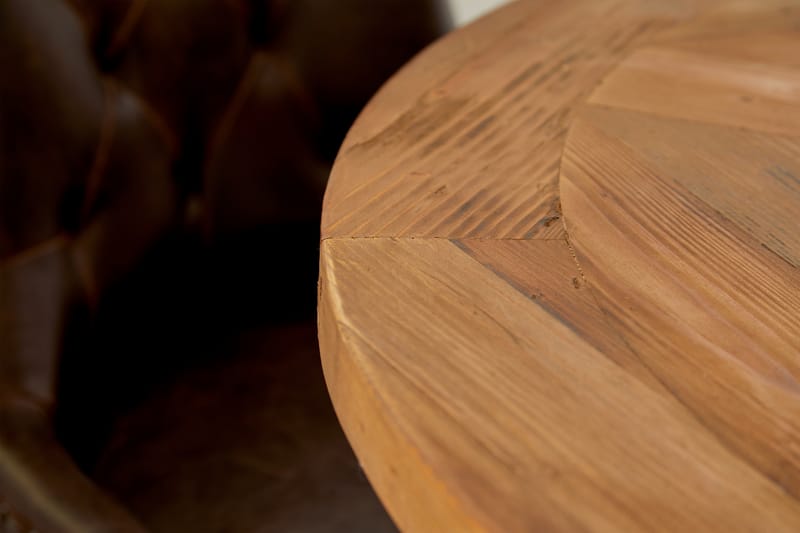 Lyon Spisebordssæt Rund med 4 st Tuva Lænestol Konstläder - Træ/Hvid/Sort PU - Spisebordssæt