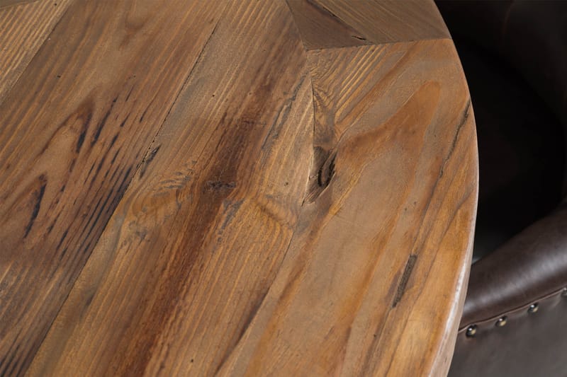 Lyon Spisebordssæt Rund med 4 st Tuva Lænestol Konstläder - Træ/Sort PU - Møbler - Borde - Spisebordssæt