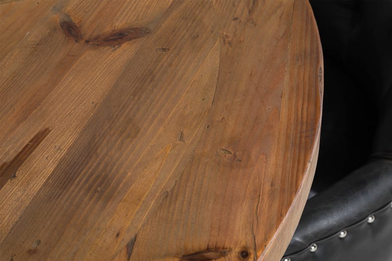Lyon Spisebordssæt Rund med 4 st Tuva Lænestol Konstläder - Træ/Sort PU - Spisebordssæt
