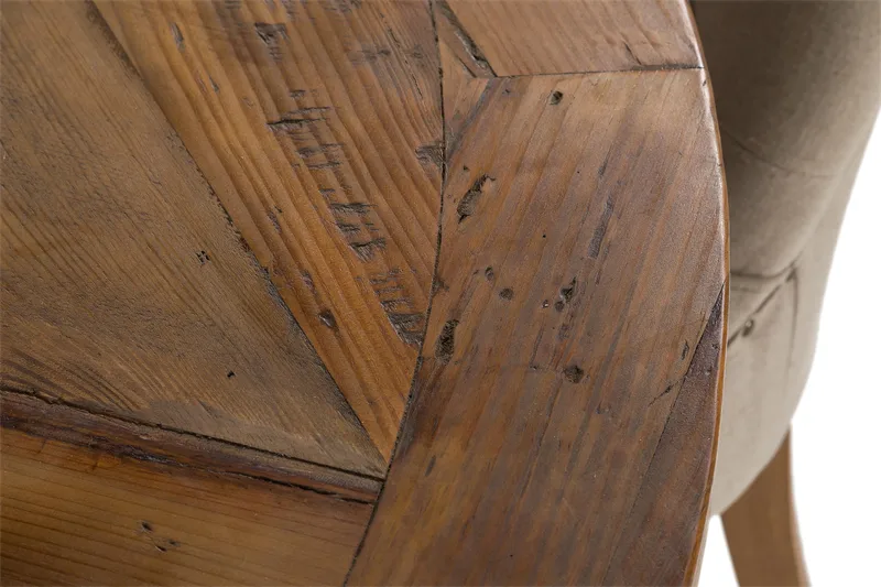 Lyon Spisegruppe Ø150 cm Rund med 4 Viktoria Stole - Vintage Elm / Beige - Møbler - Borde - Spisebordssæt