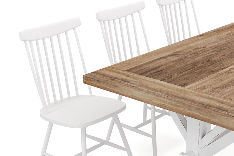 Lyon Udvideligt Spisebord 200 cm med 6 st Narto Spisebordsst - Spisebordssæt