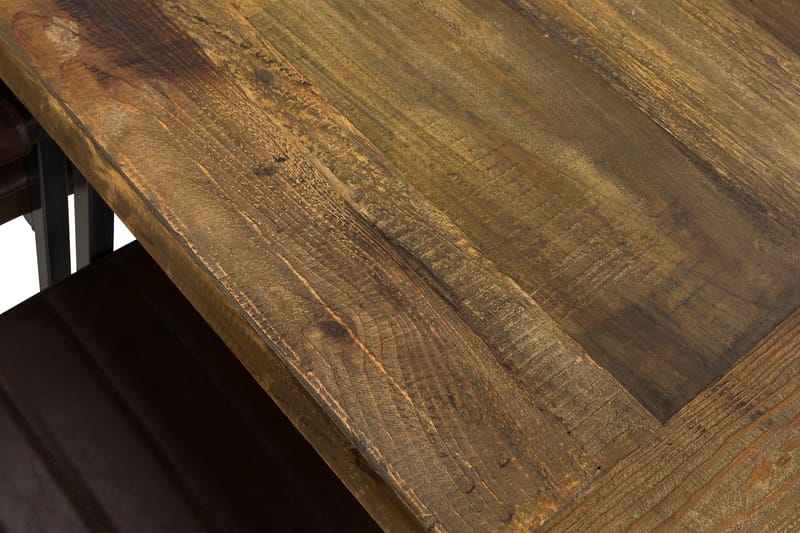 Lyon Udvideligt Spisebordssæt 200 cm med 6 House Stol - Natur/Mørkebrun - Spisebordssæt