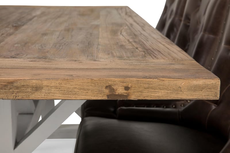 Lyon Udvideligt Spisebordssæt 200 cm med 6 Tuva Stol - Natur/Hvid/Brun - Spisebordssæt