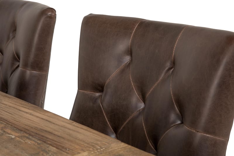 Lyon Udvideligt Spisebordssæt 200 cm med 6 Tuva Stol - Natur/Hvid/Brun - Møbler - Borde - Spisebordssæt