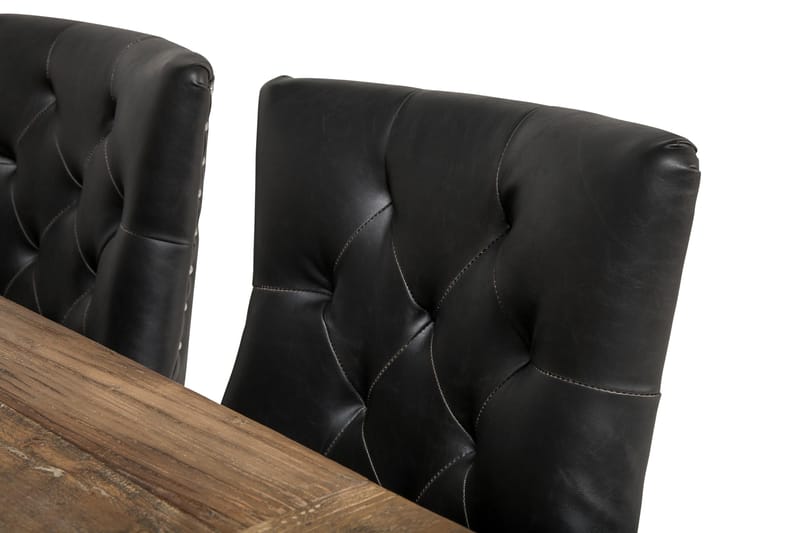 Lyon Udvideligt Spisebordssæt 200 cm med 6 Tuva Stol - Natur/Hvid/Sort - Møbler - Borde - Spisebordssæt